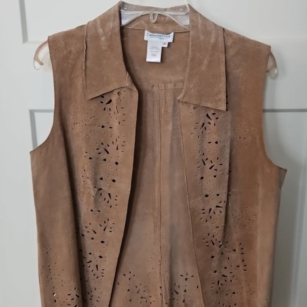 Leather Coldwater Creek Western Vest Small